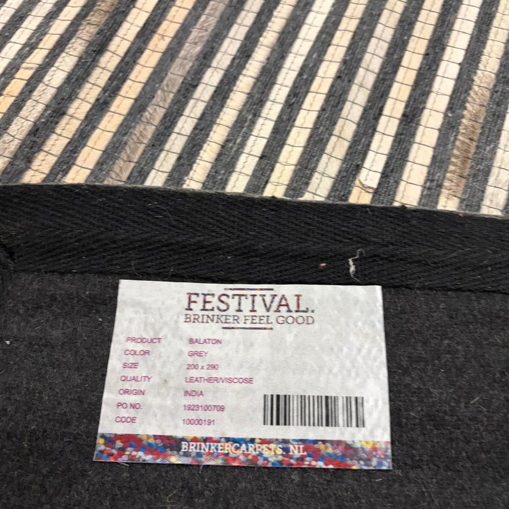 Vloerkleed Brinker Carpets Balaton Grijs - 200x290cm, 200 cm of meer, Ophalen of Verzenden, Zo goed als nieuw, 200 cm of meer
