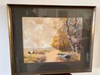 Sfeervol Hollands Landschap met Koeien - Gesigneerd, Antiek en Kunst, Kunst | Schilderijen | Klassiek, Ophalen