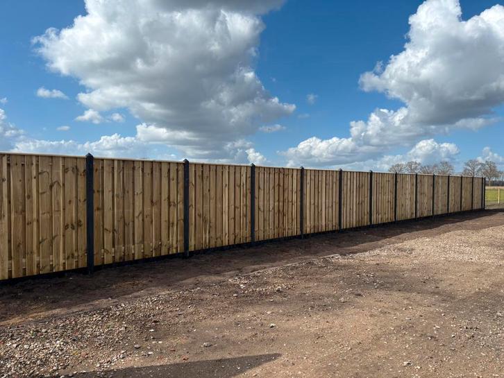 Grenen hout/beton schutting voor maar €110 per meter, Tuin en Terras, Schuttingen, Nieuw, Hout, 1 tot 2 meter, 6 meter of meer