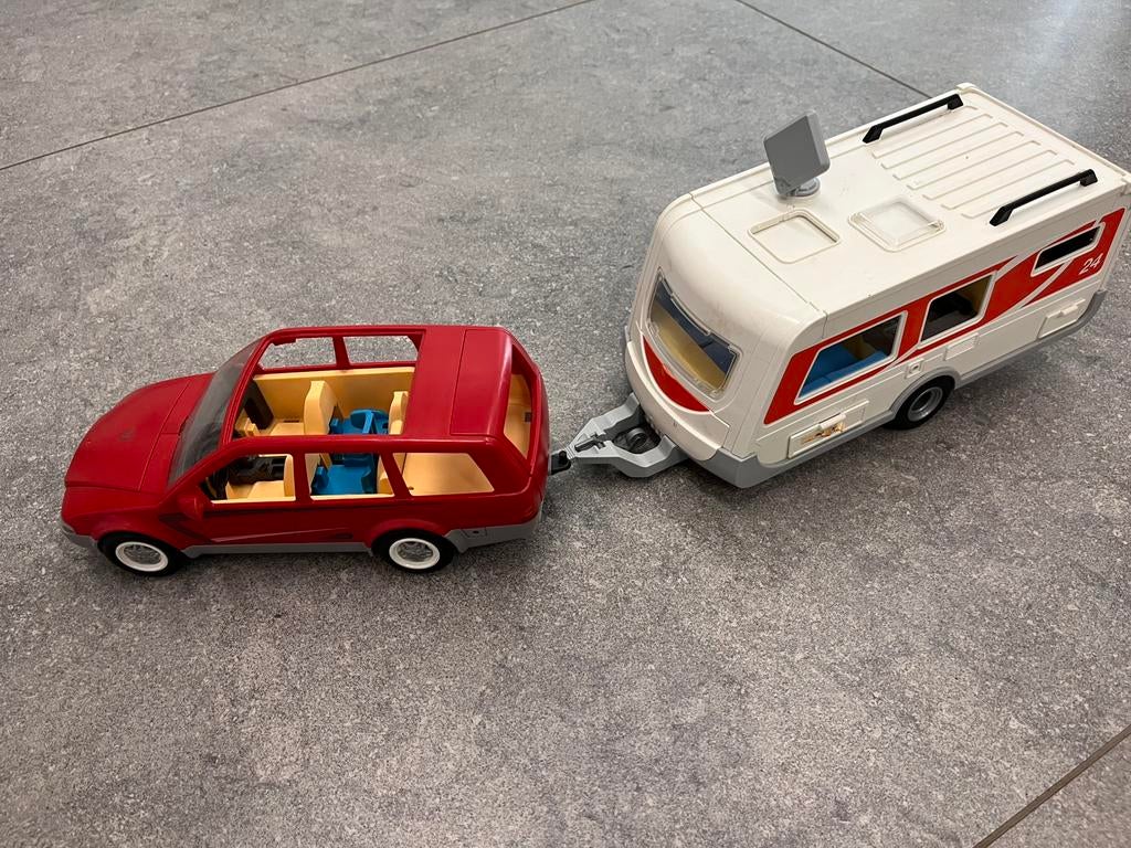 Brandweer auto, carvan en auto van playmobil, Ophalen of Verzenden, Zo goed als nieuw