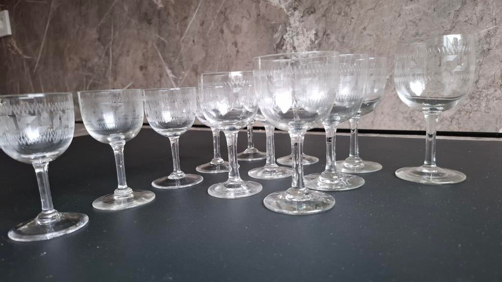Leerdam borrel en of likeur glaasje gedecoreerd met een Grie, Ophalen of Verzenden