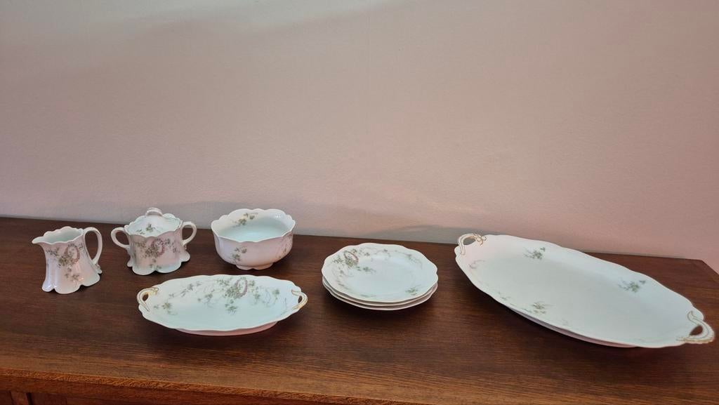 Rosenthal Selb Bavaria Porseleinen Servies met Bloemen, Antiek en Kunst, Antiek | Porselein, Ophalen of Verzenden