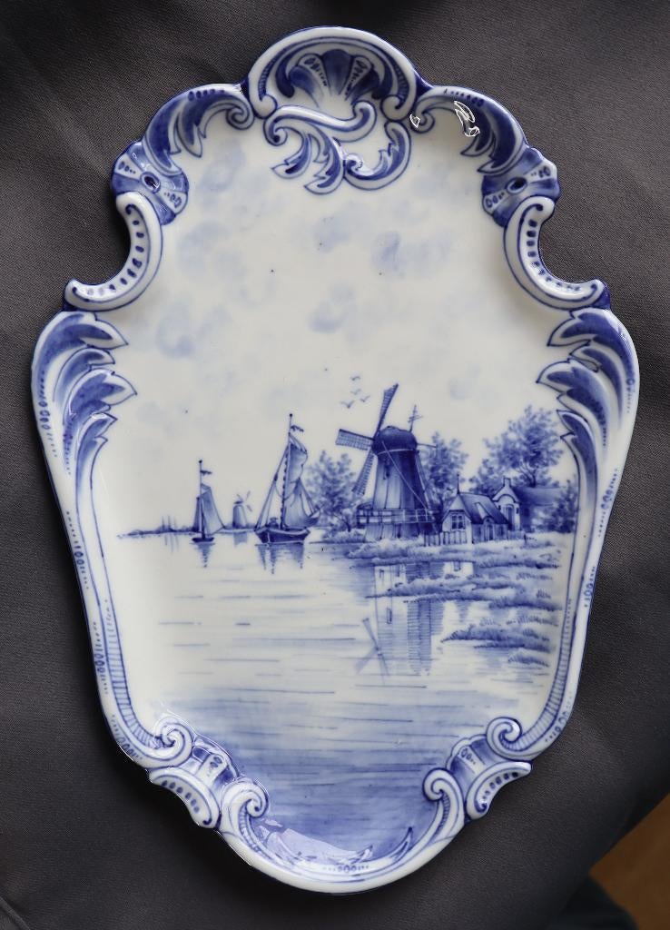 Wandbord met molen en schepen., Ophalen of Verzenden