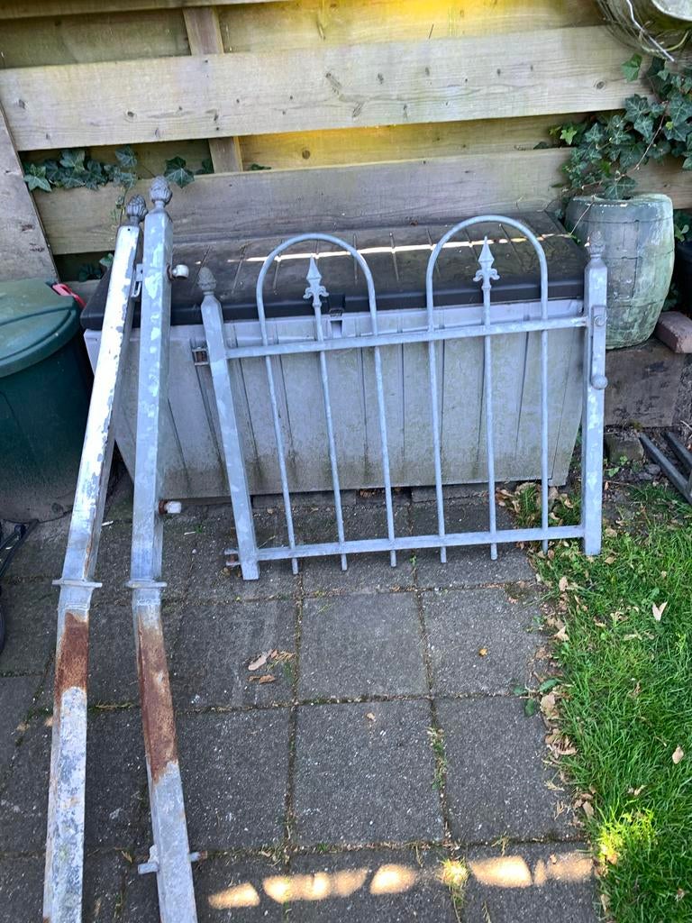 Stalen hekwerk 95x80 cm - Ideaal voor tuin of erf, Ophalen of Verzenden, Gebruikt, IJzer, Tuinhek