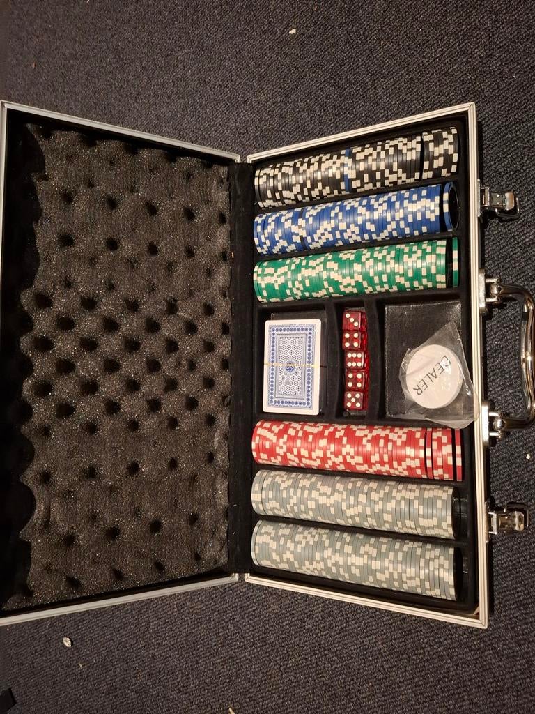 Pokerset in koffer, Vijf spelers of meer, Ophalen of Verzenden, Zo goed als nieuw