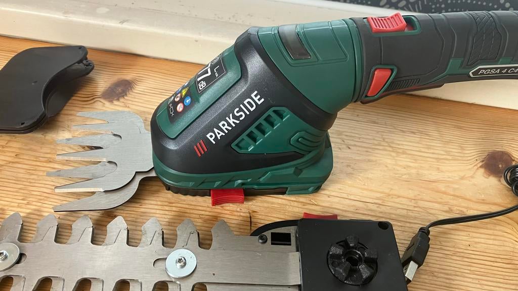 Parkside Heggen- en grasschaar draadloos PGSA 4 A2, Ophalen of Verzenden, Zo goed als nieuw, Accu