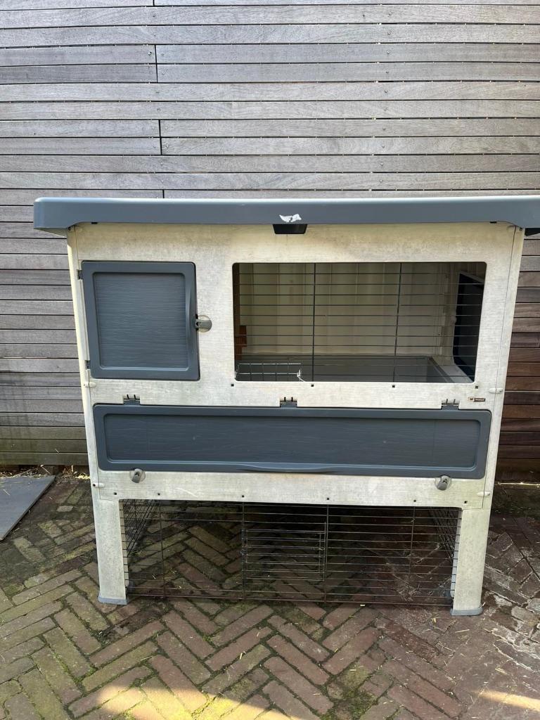 Complete set: Konijnenhok + Ren + accessoires, Dieren en Toebehoren, Knaagdieren en Konijnen | Hokken en Kooien, Ophalen, 110 cm of meer
