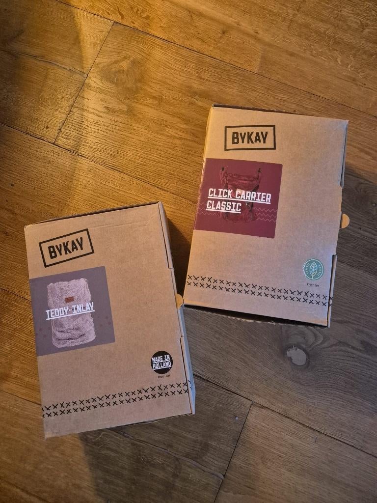 Nieuwe Bykay Draagzak Click Carrier Classic + Teddy Inlay, Buik of Rug, Nieuw, Draagzak, Ophalen