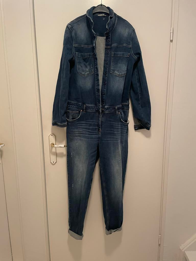 LTB Blauwe denim stretch jumpsuit - Maat 42, Ophalen of Verzenden, Zo goed als nieuw, Maat 42/44 (L), Blauw