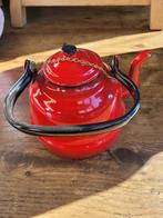 Rode emaille fluitketel, Ophalen of Verzenden, Overige materialen