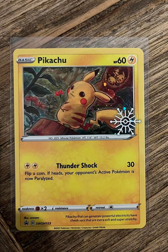 Pikachu (snowflake stamp), Hobby en Vrije tijd, Verzamelkaartspellen | Pokémon, Ophalen, Nieuw, Losse kaart, Foil