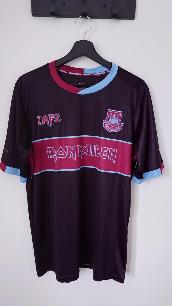 Iron Maiden West Ham United Shirt - Unieke Jubileum Uitgave, Maat 52/54 (L), Zwart, Iron Maiden x West Ham, Ophalen of Verzenden