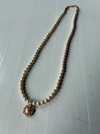 Ketting parelketting Monet kort vaste hanger vintage, Sieraden, Tassen en Uiterlijk, Kettingen, Ophalen, Gebruikt, Goud, Overige materialen
