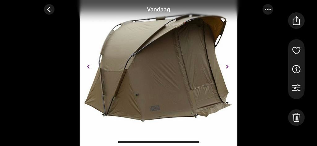 Fox EOS 1 Man Bivvy - Karpertent, Ophalen, Gebruikt, Tot en met 2