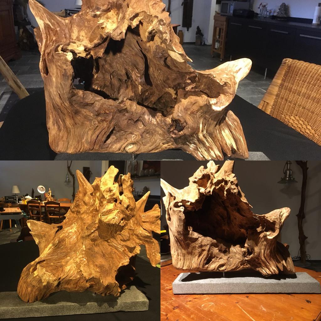 Uniek Zwaar Eikenhouten Sculptuur - Abstracte Kunst, Ophalen, Handgemaakt, 20 - 50 cm, Beeld