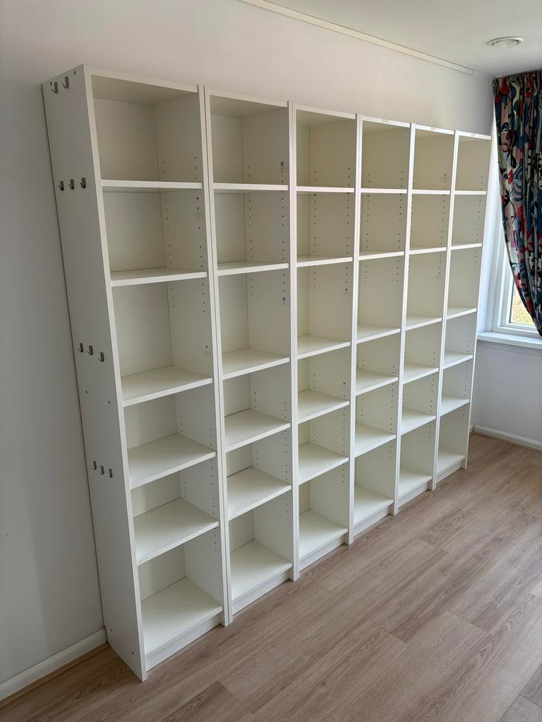 Witte Boekenkast Set - 6 Kasten ook los te koop,240x202x28cm, Huis en Inrichting, Kasten | Boekenkasten, Ophalen, Met plank(en)