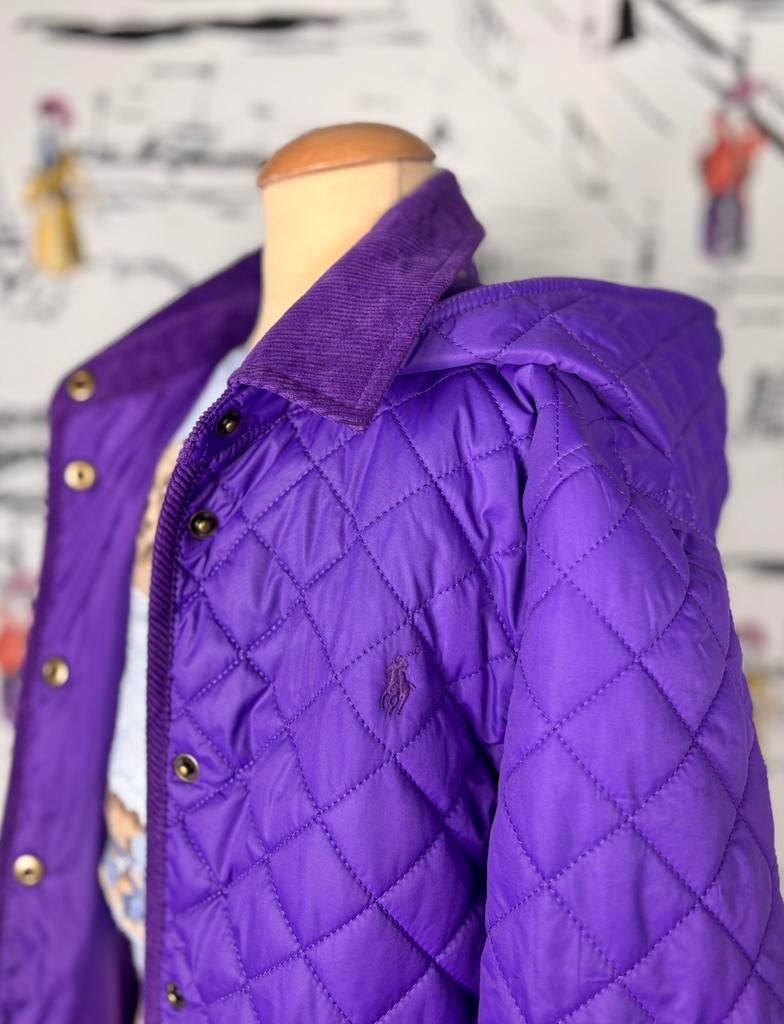 Ralph Lauren paarse tussenjas maat 134/140 (200 euro), Kinderen en Baby's, Kinderkleding | Maat 140, Zo goed als nieuw, Ralph Lauren