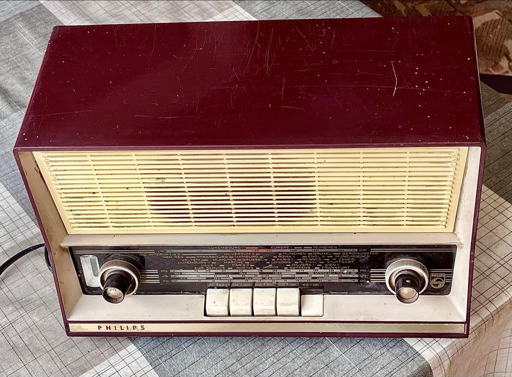Vintage Philips Radio B3X91a/00M - Jaren '50/'60 Scheepsvaar, Audio, Tv en Foto, Radio's, Ophalen of Verzenden, Niet werkend, Radio