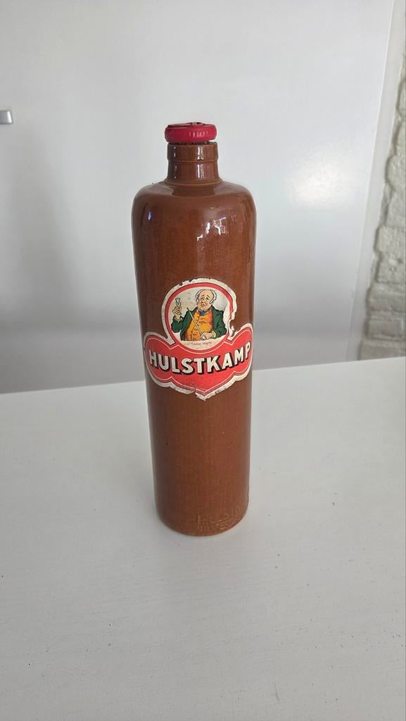 Vintage Hulstkamp Jenever Kruik - Bruin Aardewerk, Ophalen of Verzenden