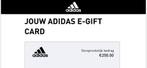 Adidas gift card €250,-, Eén persoon, Cadeaubon