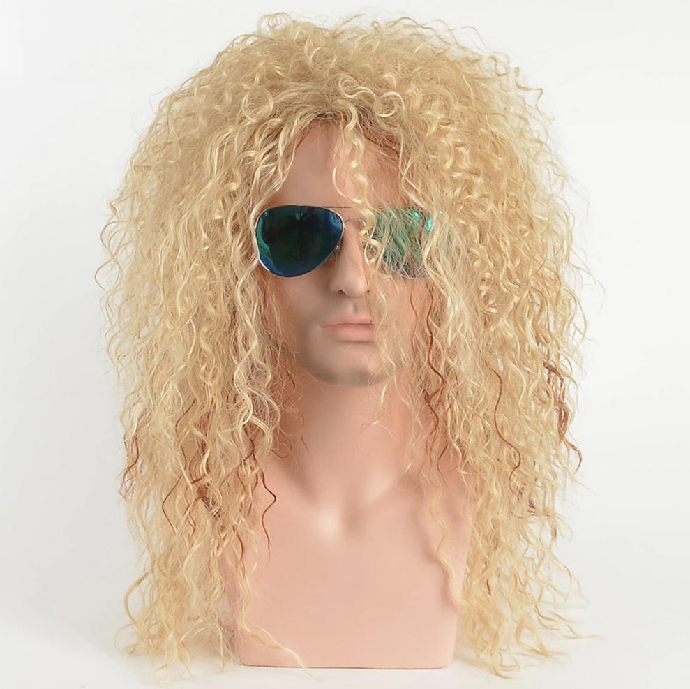 Blonde Krullen Heren Pruik Haar Haren Haarstukje Mannen, Sieraden, Tassen en Uiterlijk, Uiterlijk | Haarverzorging, Verzenden