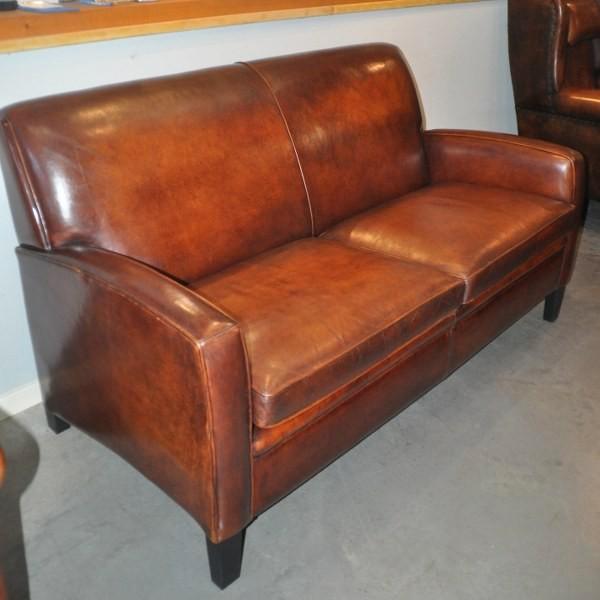 Denver, schapenleren 2 1/2 zits bank i.z.g.s., Antiek en Kunst, Antiek | Meubels | Stoelen en Banken, Ophalen of Verzenden