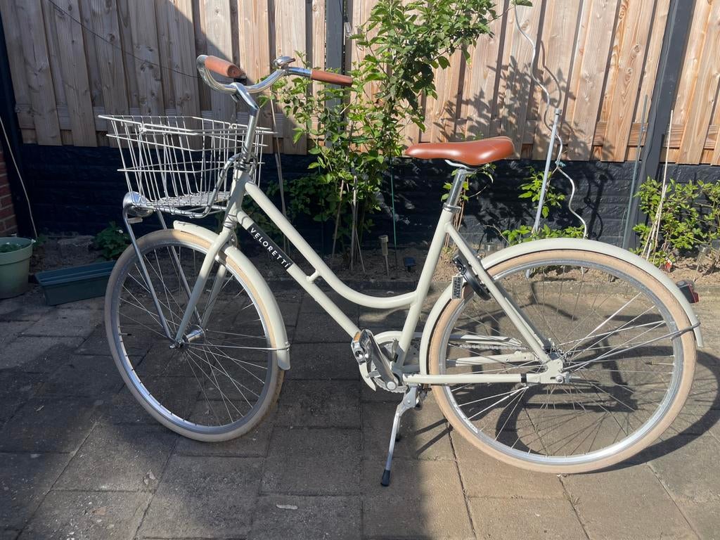 Beige mint groen veloretti fiets damesfiets stadsfiets, Fietsen en Brommers, 50 tot 53 cm, Ophalen, Zo goed als nieuw, Terugtraprem