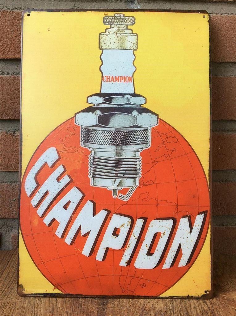 CHAMPION Spark Plugs Bougie Garage Wandbord retro ., Verzamelen, Ophalen of Verzenden, Nieuw, Auto's