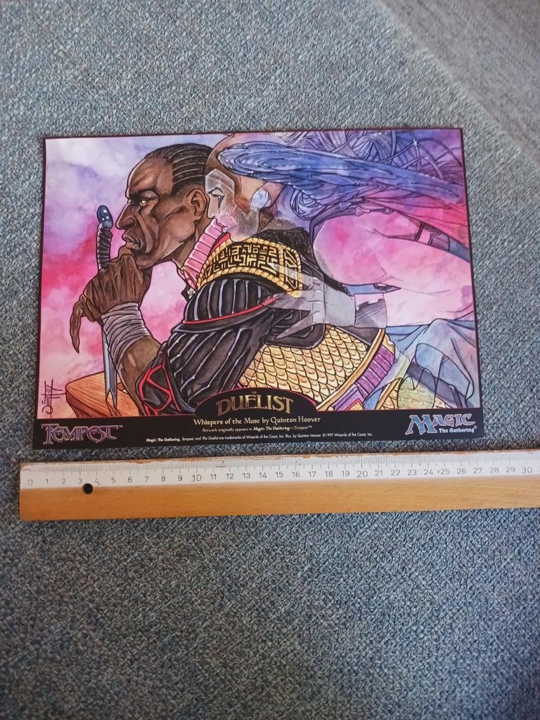 Magic The Gathering Tempest Duelist art poster, Ophalen of Verzenden, Zo goed als nieuw, Losse kaart