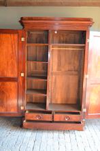 Prachtige grote antieke mahonie biedermeier kledingkast., Verzenden