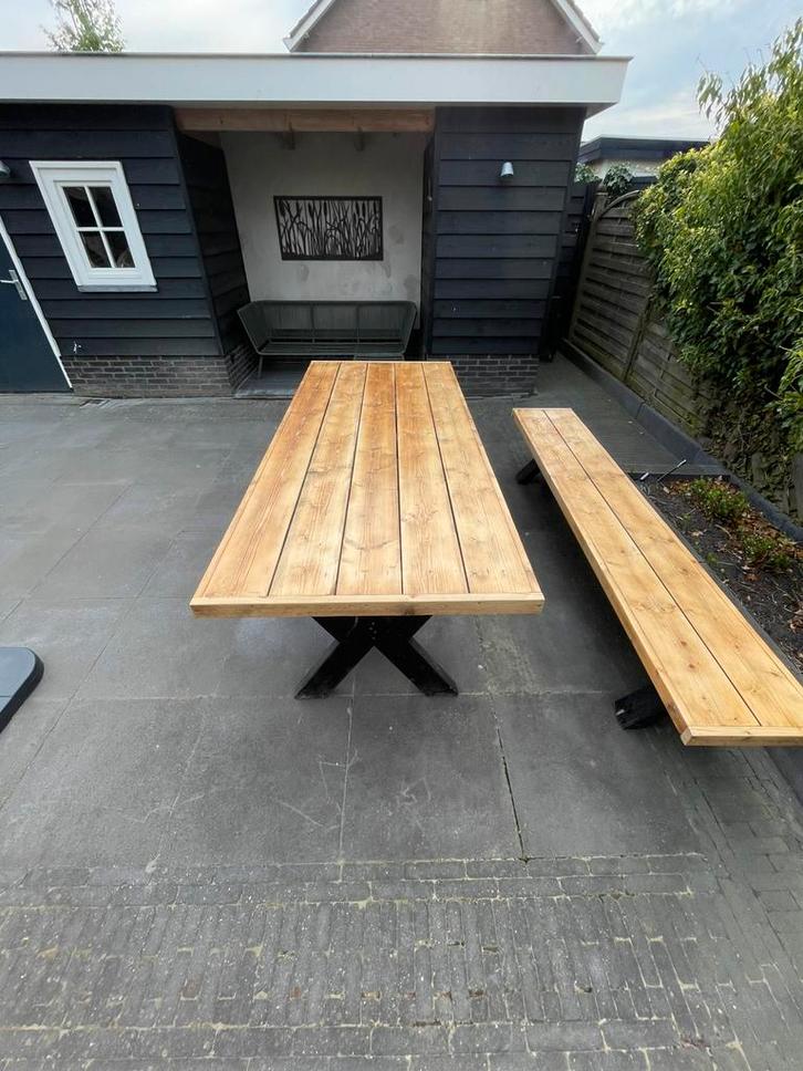 Mooie buiten tafel, Tuin en Terras, Tuintafels, Nieuw, Rechthoekig, Hout, Ophalen