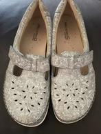 Helvesko grijswitte leren schoenen - Maat 38, Verzenden, Overige typen, Zo goed als nieuw, Grijs