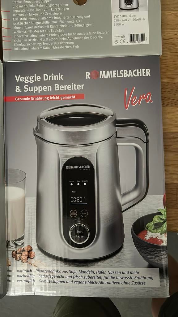 Rommelsbacher SVD 1400 Veggie Drink & Soepen Bereider, Witgoed en Apparatuur, Ophalen of Verzenden, Zo goed als nieuw, Soepmaker