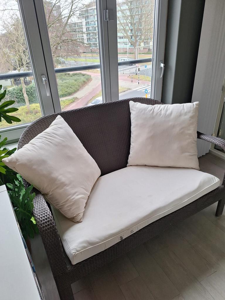 Comfortabel tuin  Lounge Bankje met Kussens, Tuin en Terras, Kunststof, Gebruikt, Tuinset, Ophalen