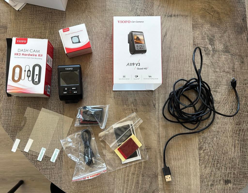 VIOFO A119 V3 Dashcam | Inclusief GPS module en Hardwire Kit, Ophalen of Verzenden, Zo goed als nieuw
