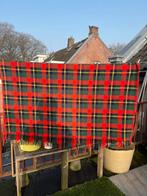 Vintage Schotse Ruit Deken 130 x 170cm- Wol Plaid Rood Groen, Gebruikt, 100 tot 150 cm, Ophalen of Verzenden, 150 tot 200 cm