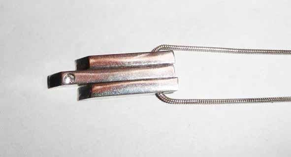 Ketting 925 Modern Staafjes Zirkonia, Sieraden, Tassen en Uiterlijk, Kettingen, Nieuw, Ophalen of Verzenden, Met edelsteen, Zilver