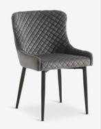 Set van 6 PEBRINGE eetkamerstoelen fluweel grijs/zwart, Huis en Inrichting, Stoelen, Ophalen, Zo goed als nieuw, Metaal, Grijs