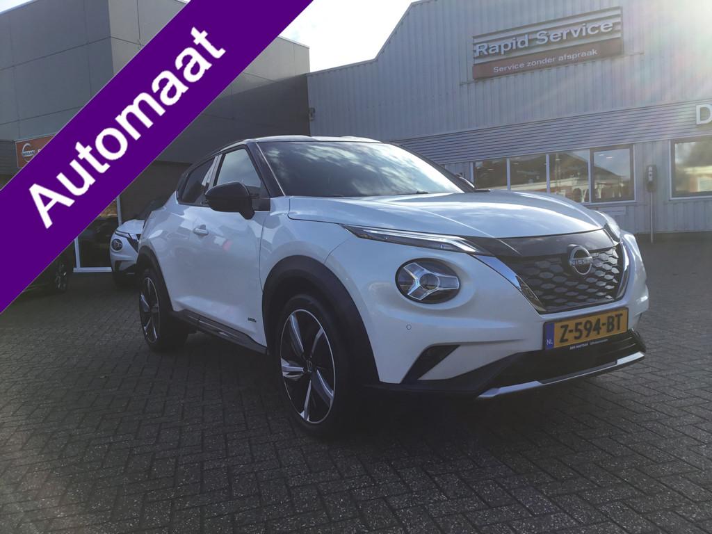 Nissan Juke 1.6 HEV 143 DCT N-Design Interieur Pack Tech Pac, Auto's, Nissan, Bedrijf, Te koop, Juke, 360° camera, ABS, Achteruitrijcamera