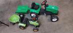 Twee groene trap-looptractoren met aanhanger, Ophalen of Verzenden, Gebruikt, Trapvoertuig
