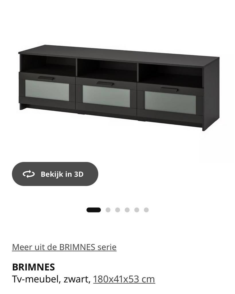 Gratis , IKEA BRIMNES TV-meubel zwart, 180x41x53 cm, Ophalen, Gebruikt, 150 tot 200 cm, Minder dan 100 cm