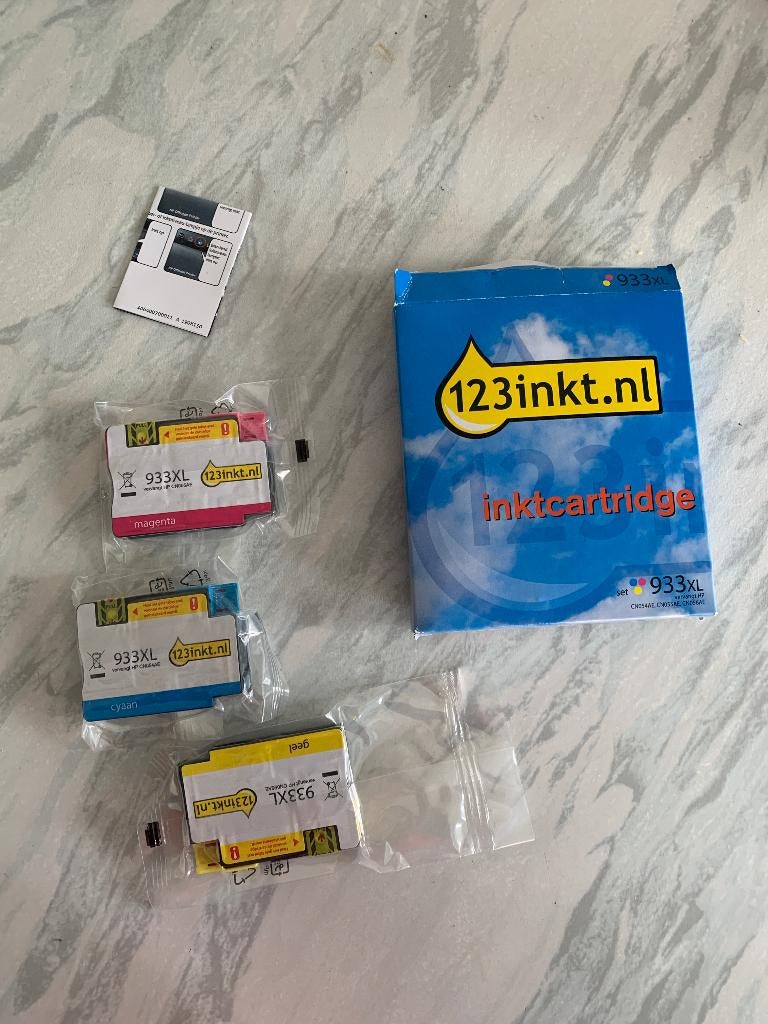 Printer inkt 933xl HP Magenta Cyaan Geel, Ophalen of Verzenden, Nieuw, Cartridge, 123inkt.nl