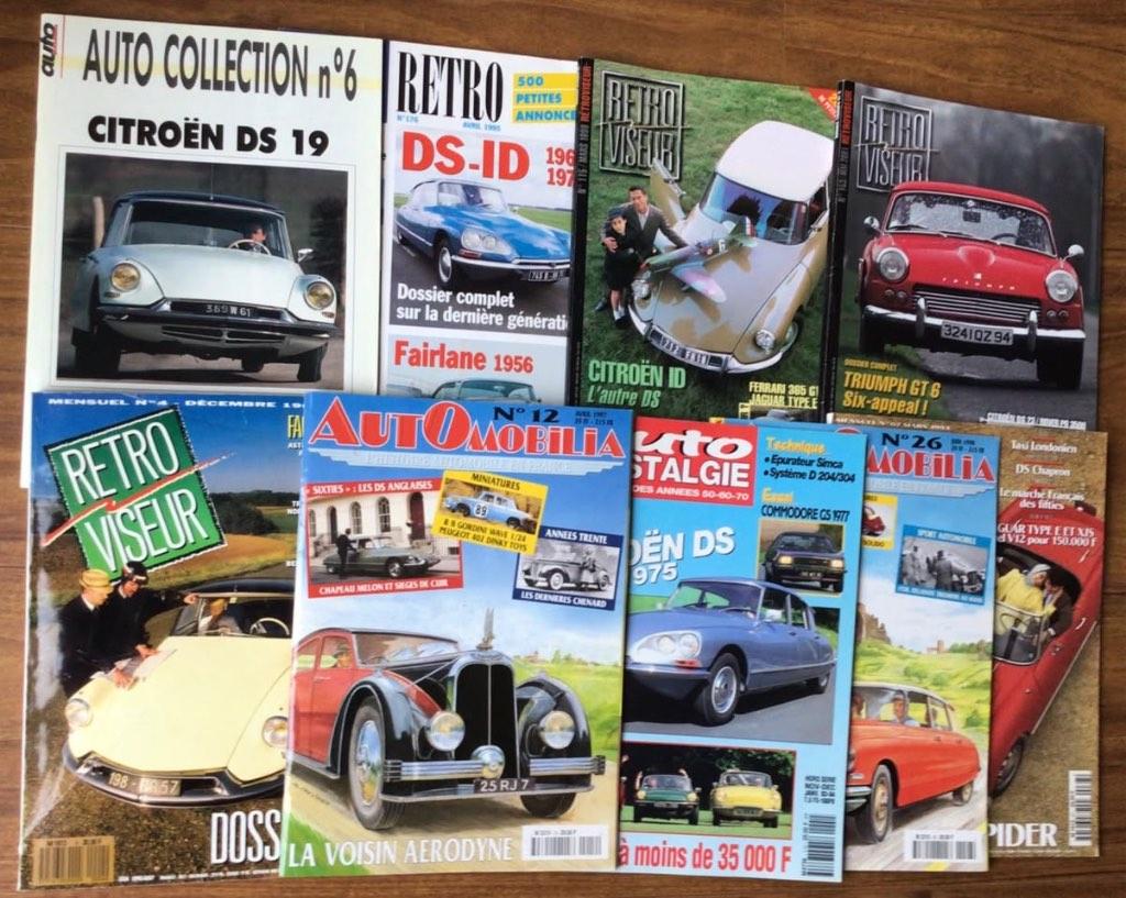 9 Franse autobladen over de Citroën ID/DS, Diverse auteurs, Ophalen of Verzenden, Zo goed als nieuw, Citroën