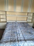 Slaapkamer met achterwand bed 1.60 breed, Ophalen of Verzenden, Tweepersoons, Hout, 160 cm