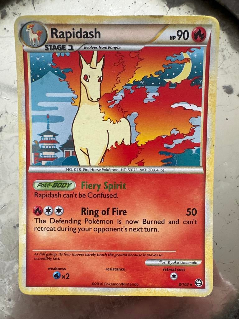 Rapidash Pokémon Kaart 8/102 (2010), Ophalen of Verzenden, Gebruikt, Losse kaart