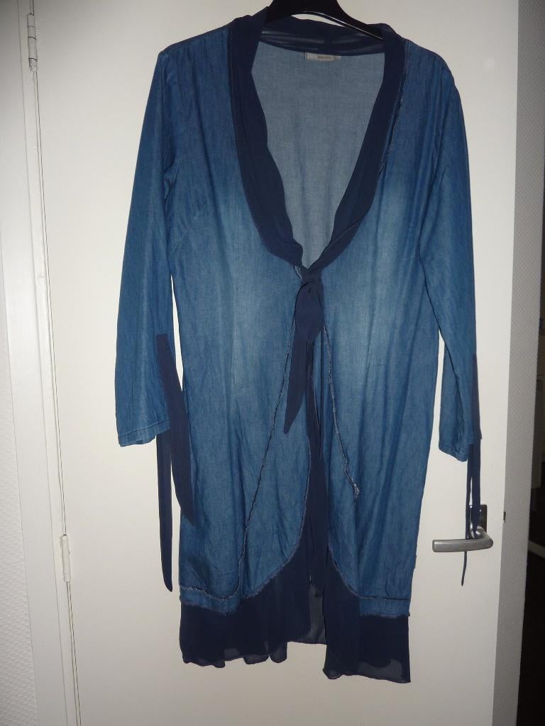Nieuwe lange spijker/jeans jas met voile van Didi, maat XXL, Ophalen, Blauw, Maat 46/48 (XL) of groter, Nieuw