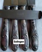 Solingen verzilverde antieke diner messen barroke krullen, Ophalen of Verzenden
