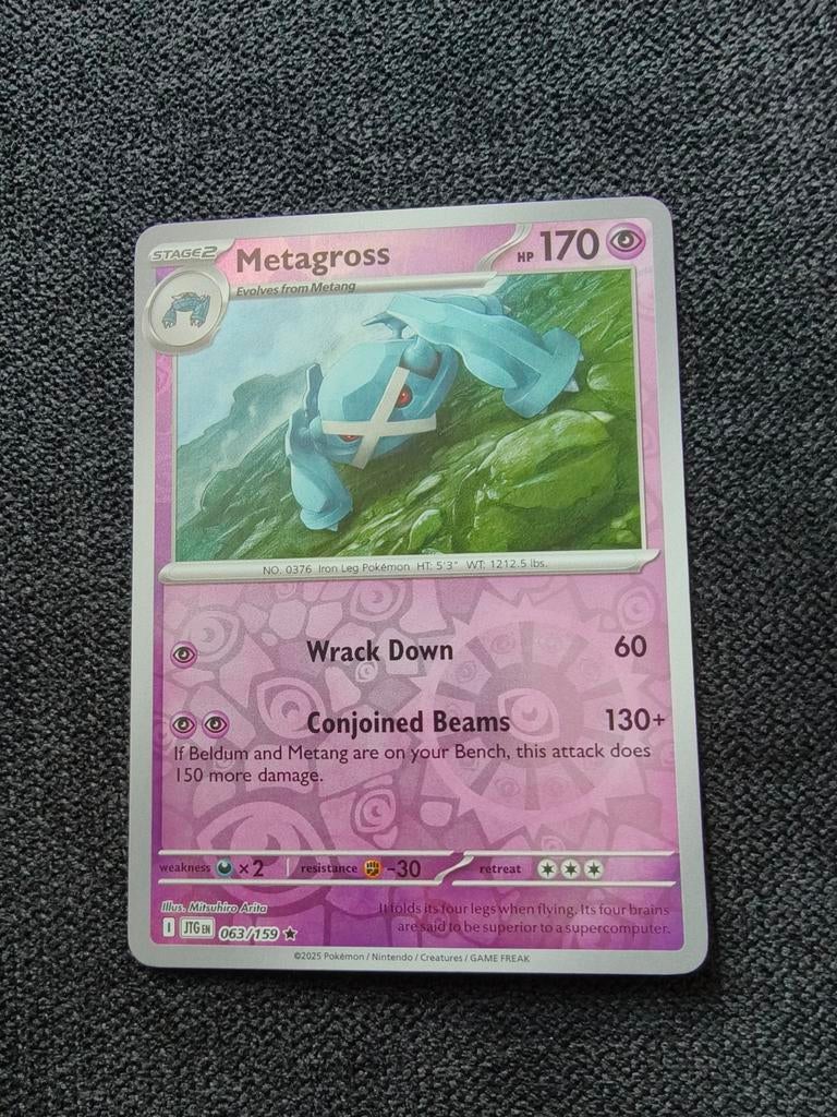 Pokemon kaart Metagross 063/159, Ophalen, Nieuw, Losse kaart, Foil