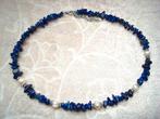 Ketting van lapis lazuli en echte parels, Info.adorabeads@gmail.com, Want 18 Hoogvliet, Adorabeads, Blauw