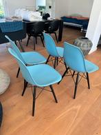 Vitra Eames Plastic Side Chair DSW stoel 4x, Huis en Inrichting, Stoelen, Ophalen, Kunststof, Blauw, Zo goed als nieuw